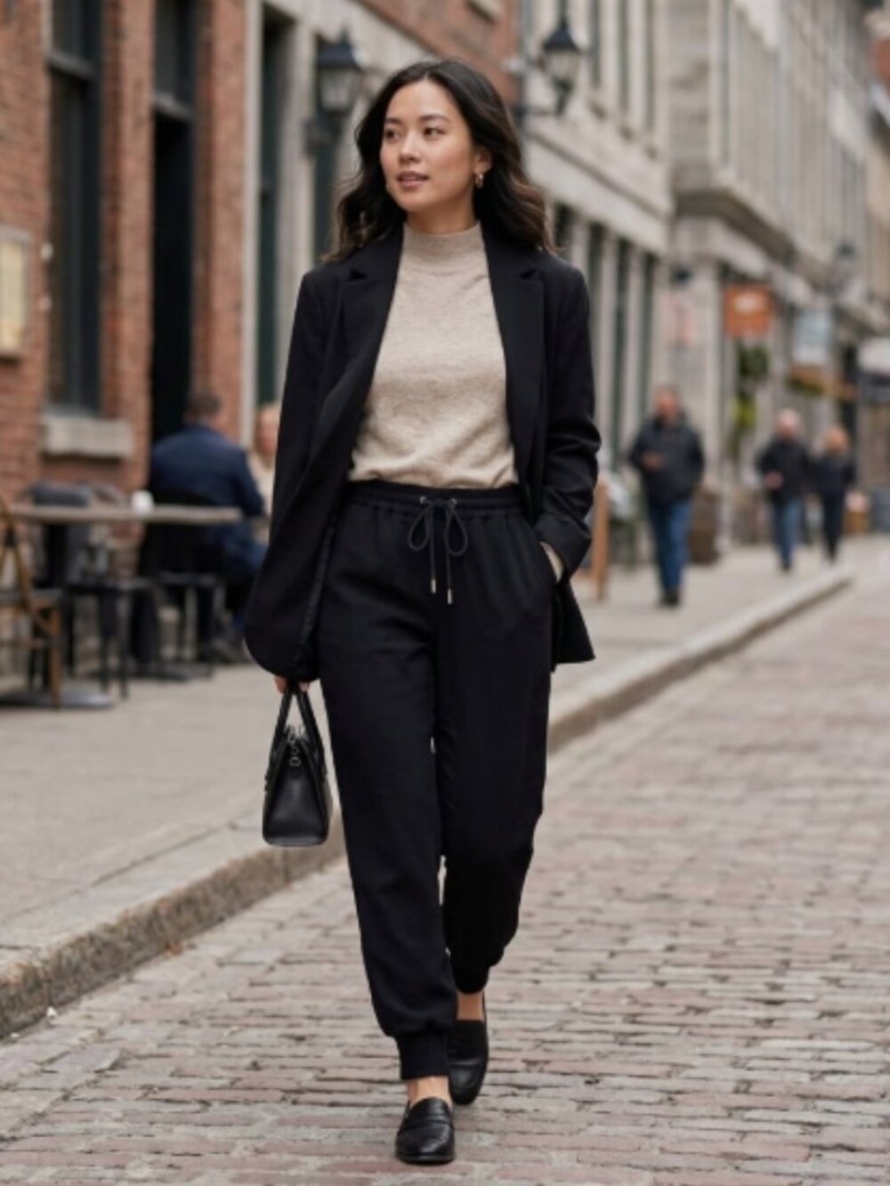 Aritzia Wilfred Jogger Pant Black Silk Trim Quiet Luxury, Minimalist, Office XS